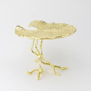 Support à gâteau décoratif en feuille d'or de luxe avec support en racine, art métallique, centre de table pour la décoration de la maison, restaurant, mariage, boulangerie, maison - Product Image 1