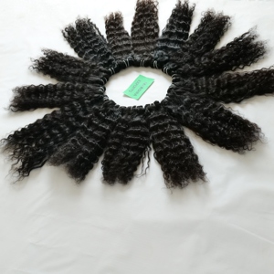 100% naturel brut pur noir femme vierge vendeur bouclés faisceaux sud indien fabrication temple extensions de cheveux humains - Product Image 2