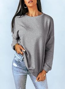 Sudadera recortada de gran tamaño para mujer Moda Cozy Fall Top Mezcla de algodón Sudadera para mujer - Product Image 6