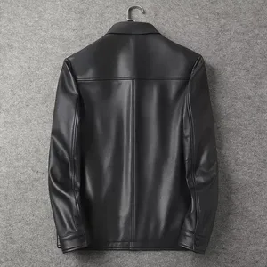 Custom Motorcycle Cropped Jacket Embroidery Print Zip up Streetwear Motorbike Leather Jacket <b>Men</b> - Product Image 3