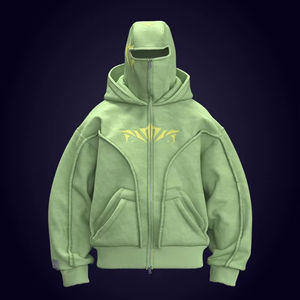 2024 Autumn Winter Trendy Custom Brand High Street Zipper-Up <b>Sweatshirt</b> Men Y2K <b>Retro</b> Hooded Fleece Regular Fit Knitted 4XL - Product Image 4