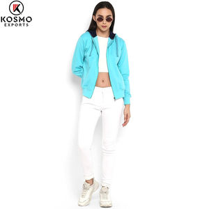 เสื้อสเวตเตอร์มีฮู้ดสำหรับผู้หญิงสีฟ้ามีซิปสำหรับฤดูใบไม้ร่วงฤดูใบไม้ผลิฤดูหนาวน้ำหนักเบาพร้อมกระเป๋าข้าง - Product Image 2