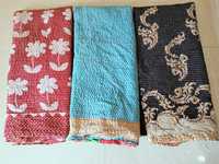 Grossiste en couvertures en coton vintage indien Kantha, couvertures imprimées multicolores, jetés Kantha faits à la main pour la décoration de la maison