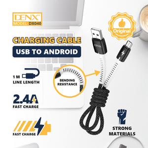 Cable de Carga <span class=keywords><strong>USB</strong></span> a <span class=keywords><strong>Micro</strong></span> <span class=keywords><strong>USB</strong></span> DENX---DX040 de <span class=keywords><strong>2</strong></span> Metros |   Cable de Carga Rápida de <span class=keywords><strong>2</strong></span> Metros y 2A |   Cable de Datos para Dispositivos Android - Product Image 3