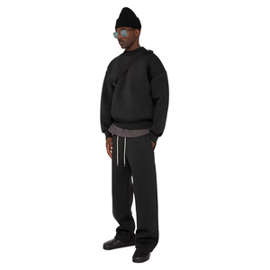 Sweatshirt à capuche personnalisé 450GSM en molleton de coton surdimensionné Boxy Fit Sweatshirts à col rond épais pour hommes - Product Image 3