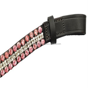 Main 100% Véritable En Cuir bande De Front Cheval Bling Cristaux Strass Gros Fabricant Personnalisé Conception - Product Image 6
