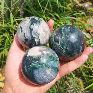 Esfera de Ágata Musgosa al por Mayor / Esfera de Drusa Natural de Primera Calidad / Esfera de Piedra Preciosa de Ágata Musgosa en Cantidad a Granel - Product Image 1