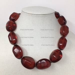 Collar con cuentas de mijo redondo BOHEMIA personalizado hecho a mano joyería de piedra colorida con separadores cristianos colgantes y dijes - Product Image 5