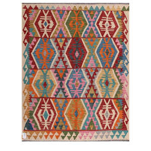 พรมกิลิมไมมาณา อัฟกานิสถาน ขนาด 187 x 149 ซม. ชุดพรมพื้นเมืองแบบดั้งเดิมของอัฟกานิสถาน - Product Image 1