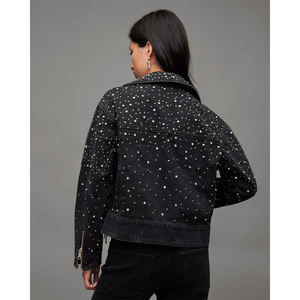 แจ็กเก็ตผ้าเดนิมปักลายดอกไม้สำหรับผู้หญิงเสื้อแจ็กเก็ตผ้าเดนิมระบายอากาศได้ผ้าคอตตอนย้อมสีต่ำสำหรับฤดูหนาว - Product Image 6