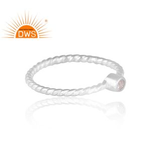 Anillo de Plata de Ley 925 con Topacio Blanco Natural, Diseño Exclusivo, Proveedor de Joyería Personalizada para Mujer, Regalo para Ella, Proveedor de Joyería India - Product Image 4