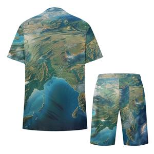 Conjunto de pantalones cortos transpirables personalizados de alta calidad para hombre, hecho en fábrica diseño informal de verano, venta al por mayor, camiseta de sublimación y conjunto corto - Product Image 6