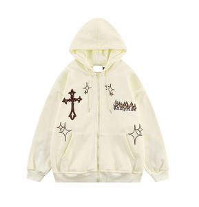 Service de conception de vêtements pour hommes Y2K, sweat-shirt à fermeture éclair intégrale, sweats à capuche pour hommes, logo personnalisé, vêtements de golf pour hommes, sweat-shirt à fermeture éclair. - Product Image 4