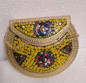 Bolso de mano de metal con diseño de mosaico indio hecho a mano de LUXURY CRAFTS - Product Image 5