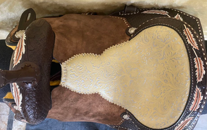 Selle de cheval occidentale en cuir de vache d'Argentine de 3 "pouces de large selle d'équitation de l'Ouest avec peau brute couverte - Product Image 4