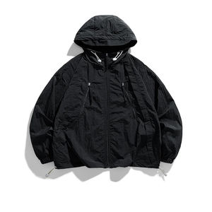 Chaqueta cortavientos impermeable personalizada para exteriores-Chaquetas cortavientos en blanco de talla grande - Product Image 1