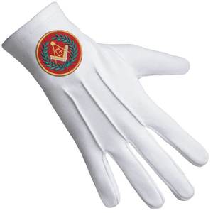2025 Master Mason Blue Lodge Gants Pur Coton avec Couronne de Patch Rouge Francs-Maçons OEM Entrevu Maçonnique Regalia pour Scènes Extérieures - Product Image 2