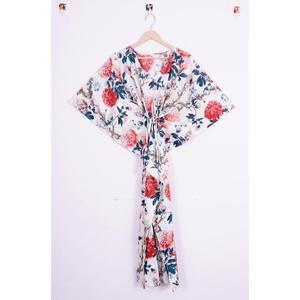 Caftan Vintage Ethnique Floral en Coton pour Femmes Style Modeste Motif Solide Indien Grossiste Fabricant - Product Image 1