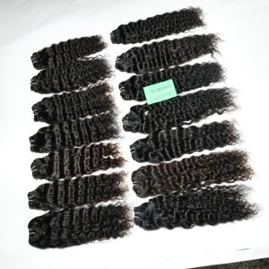 Cuticule alignée aucun traitement chimique faisceaux vierges naturels lâches profonds crépus bouclés couleur noir indien extensions de cheveux humains - Product Image 2