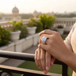 แหวนเพชรเงินแท้ 925 สำหรับแหวนแต่งงานของผู้หญิง - Product Image 3