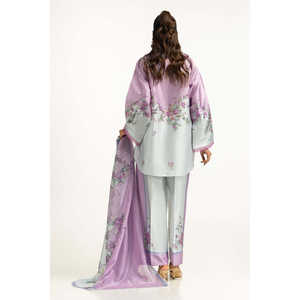 Conjunto de 3 Piezas de Seda Charmeuse Satinada Estampada IUSTKSD-1460 - Product Image 1