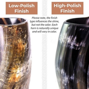 Logotipo personalizado nueva vaca cuerno de buey taza de cerveza pulido búfalo Natural taza para beber con estilo náutico Animal artesanía vidrio - Product Image 2