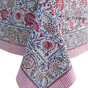 Indian Floral Table Cover Manufacturer Farmhouse Cotton Table Linen Custom Table Cloth Bulk OEM Private Label - Product Image 4