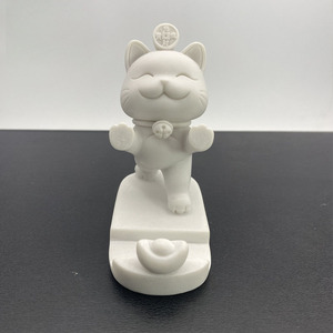 Support <span class=keywords><strong>de</strong></span> téléphone portable en résine blanche pour peinture fluide DIY, motifs Ours et Lapin créatifs, vente en gros - Product Image 5