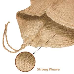 Sac de sable en jute robuste avec cordon de serrage, approvisionnement en vrac, toile de jute, contrôle des inondations et barrière temporaire pour les acheteurs industriels - Product Image 3