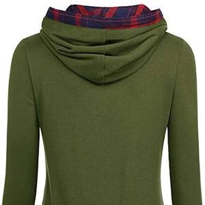 Pull-over à capuche long en coton biologique personnalisé pour femmes Sweat-shirt d'hiver avec poche Fournisseur en gros OEM ODM - Product Image 3