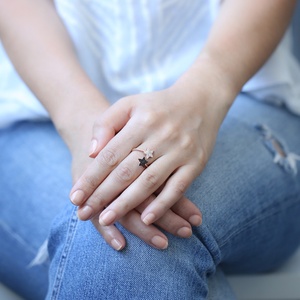 แหวนห่อดาวสองด้านสไตล์ตุรกีเครื่องประดับเงินทำมือ925น่ารักดีไซน์สวย - Product Image 3