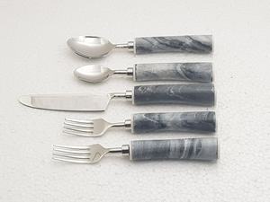 Couverts Métal Acier Inoxydable Avec Couverts Marbre/Poignée En Résine pour Cuisine, Hôtels, Restaurant Ustensile De Luxe Vaisselle De Luxe - Product Image 2