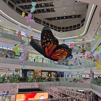 Énormes ailes gonflables décoratives personnalisées de centre commercial papillon gonflable suspendu géant avec LED