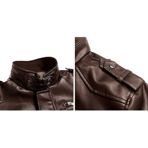 แจ็กเก็ตหนังแท้สำหรับผู้ชายเสื้อแจ็กเก็ตหนังแฟชั่นแขนยาวเข้ารูปเสื้อแจ็กเก็ตหนัง2025ลมออกแบบโลโก้ได้ตามต้องการ - Product Image 6