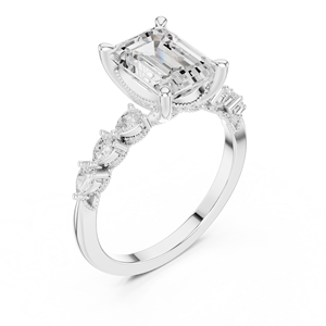 Bijoux Swift en boîte Bague Halo Moissanite en or 10 carats avec pavé pour mariage ou demande en mariage - Product Image 2