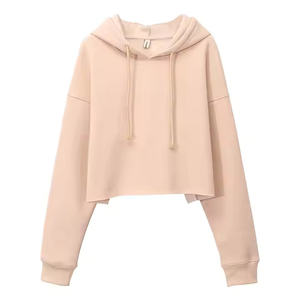 Haut court sexy de haute qualité au design original pour femmes et sweat à capuche avec logo personnalisé pour l'arrivée en hiver - Product Image 1