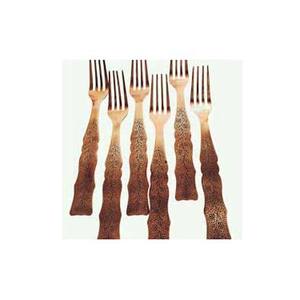 Juego de cubiertos chapados en oro Arte informal Diseño en relieve plano Mango hecho a mano Vajilla para servir boda Juego de cubiertos - Product Image 1