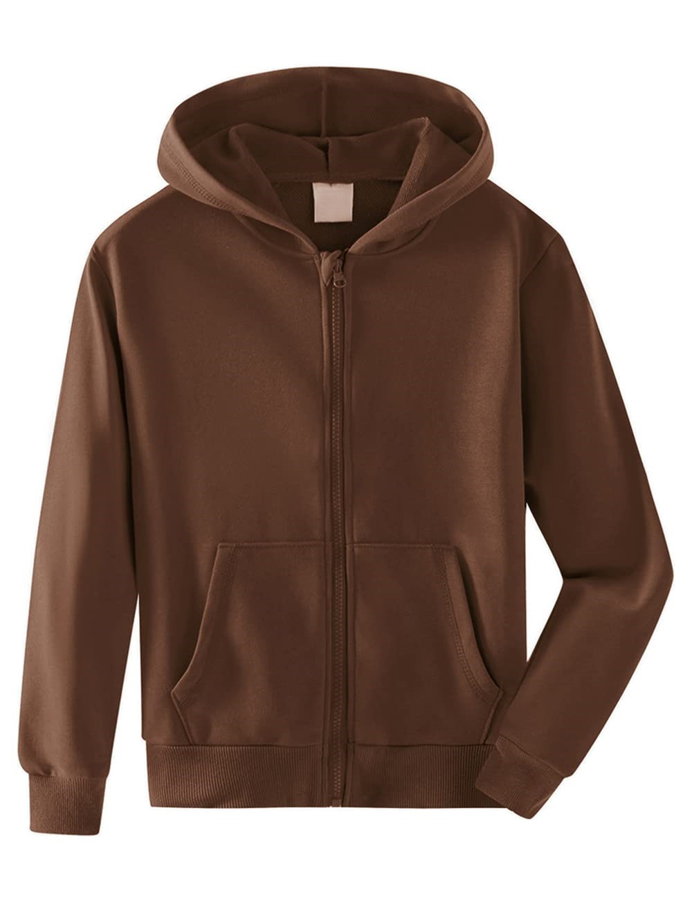 Basic Boy's Clothing Solid Color Zipper Hoodie 100% Cotton Fleece Oversized Kids Sweatshirts and Zipper Hoodies for Children