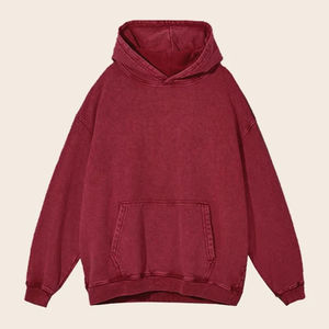 เสื้อฮู้ดผ้าฝ้ายฟอกสีกรดมีซิปแบบวินเทจซักได้ตามต้องการ2025 - Product Image 1