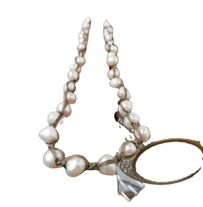 Trendy Genuine Freshwater Pearl Necklace Labradorite choker, Moonstone pearl necklace - Product Image 1