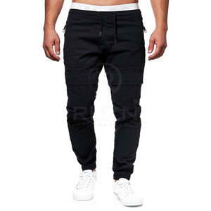 Low Price Men's Straight Casual Lightweight Mid Waist 100% Cotton Breathable Eco-Friendly Cargo <b>Pants</b> - Product Image 3