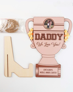 Cha Mẹ độc quyền Bộ quà tặng cha tốt nhất bao giờ Khung ảnh gỗ Cảm Ơn Mẹ xoay mảng bám ấp ủ khoảnh khắc gia đình tình yêu bất tận - Product Image 5