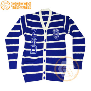 Personnalisé Zeta Phi Beta Acrylique Brodé Cardigan Sororité Haute Qualité Grec Fine Femmes Respirant Chandails Cardigans - Product Image 6