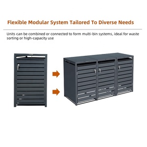 Ngoài trời bin tổ chức Thùng rác có thể Tủ gấp nắp kim loại chất thải bin hộp lưu trữ Wheelie bin đổ rác tái chế có thể nhà - Product Image 4