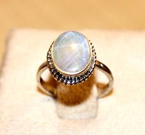 Venta al por mayor personalizado 925 Plata moda anillo hecho a mano piedra lunar Natural fiesta banda joyería de moda regalo para mujeres OEM disponible - Product Image 4