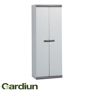 Armoire haute en résine pour rangement de jardin Tavira 2 balais | Fournitures de jardin extérieur | Produit prêt à être expédié depuis l'Espagne - Product Image 1