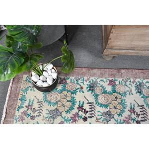 Grand Tapis Bohème en Laine Beige Vert 3.6X6.3 pieds Turc Classique Rectangle Patchwork Design pour Chambre à Coucher Tapis en Latex 4m - Product Image 5