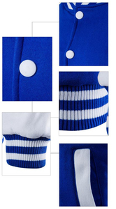 Chaqueta universitaria OEM con bordado de chenilla y mangas de cuero, material duradero, ideal para uniformes deportivos de equipo, chaquetas para hombre - Product Image 6