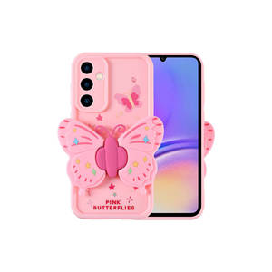 Coque en silicone rose clair premium pour Samsung Galaxy A05S A34 A53 avec protection de l'appareil photo et motif de personnage intégré - Product Image 1