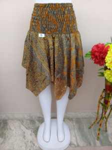 Jupe pour femme, taille haute, mini, imprimé floral multicolore, 100% viscose de soie, satin respirant pour l'été, streetwear - Product Image 5